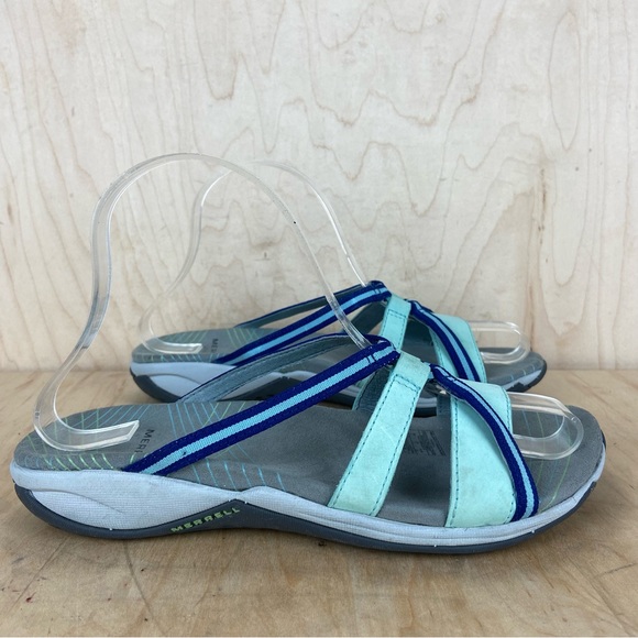Merrell Camellia Pastel Turquoise Slip On Sandals Womens Size 7 - Picture 1 of 13